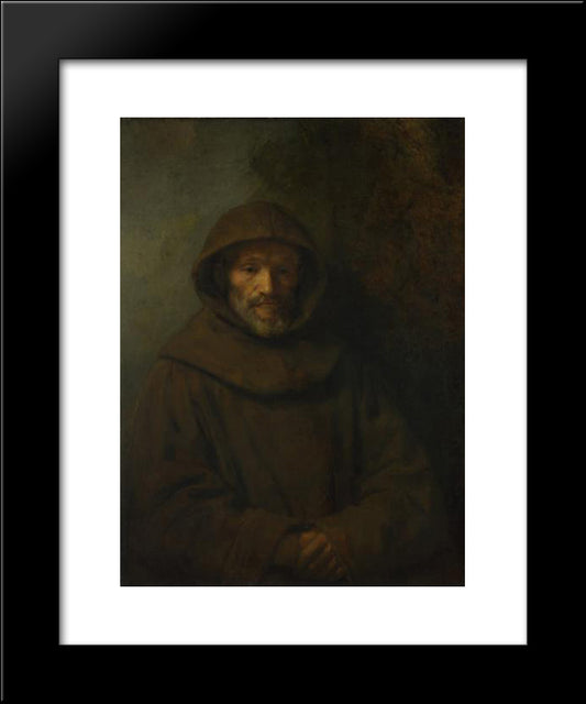 A Franciscan Friar 20x24 Black Modern Wood Framed Art Print Poster by Rembrandt