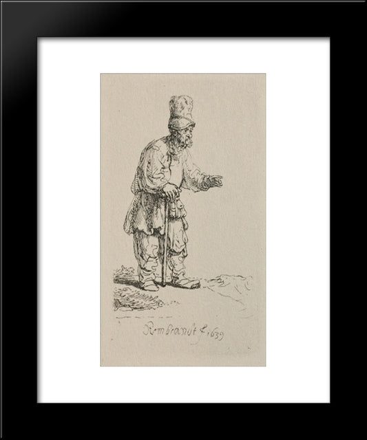 A Jew With The High Cap 20x24 Black Modern Wood Framed Art Print Poster by Rembrandt