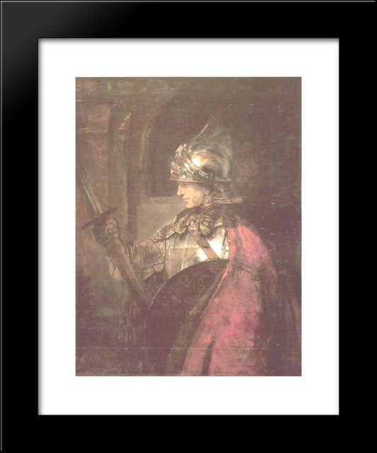 A Man In Armour 20x24 Black Modern Wood Framed Art Print Poster by Rembrandt