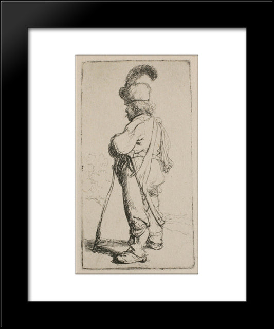 A Polander Turned To The Left 20x24 Black Modern Wood Framed Art Print Poster by Rembrandt