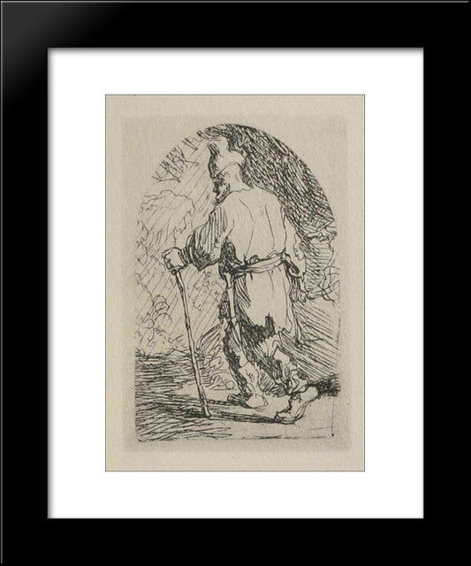 A Sketch For A Flight Into Egypt 20x24 Black Modern Wood Framed Art Print Poster by Rembrandt