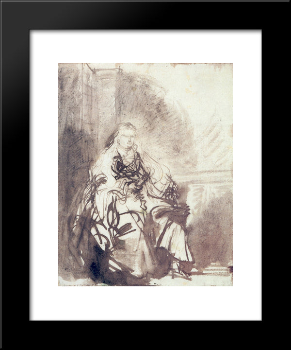 A Study For The Great Jewish Bride 20x24 Black Modern Wood Framed Art Print Poster by Rembrandt