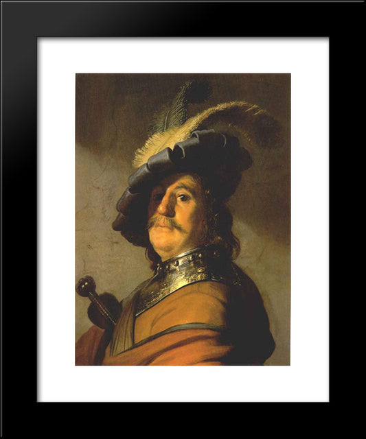 A Warrior 20x24 Black Modern Wood Framed Art Print Poster by Rembrandt