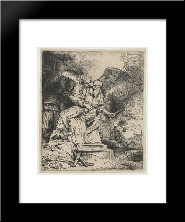 Abraham'S Sacrifice 20x24 Black Modern Wood Framed Art Print Poster by Rembrandt