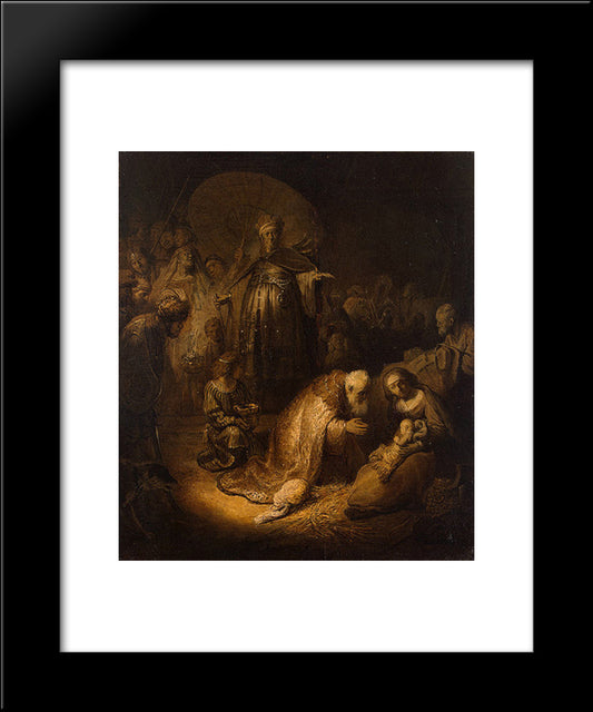 Adoration Of The Magi 20x24 Black Modern Wood Framed Art Print Poster by Rembrandt