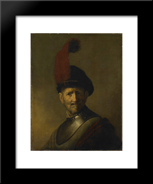 An Old Man In Military Costume (Formerly Called Portrait Of Rembrandt'S Father) 20x24 Black Modern Wood Framed Art Print Poster by Rembrandt