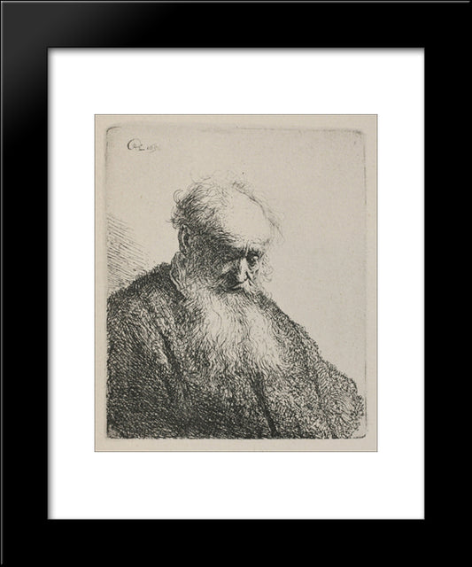 An Old Man With A Beard 20x24 Black Modern Wood Framed Art Print Poster by Rembrandt