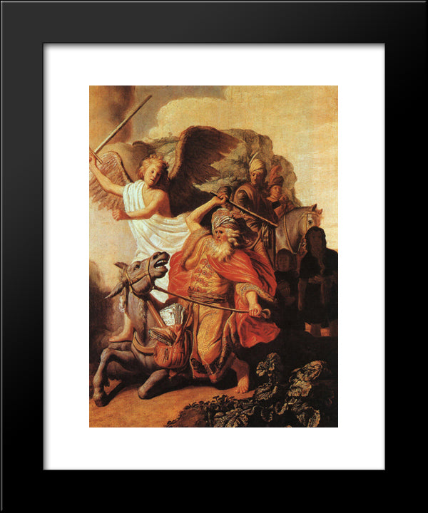 Balaam'S Ass 20x24 Black Modern Wood Framed Art Print Poster by Rembrandt