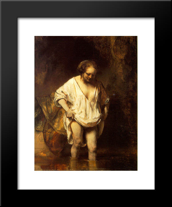 Bathing River 20x24 Black Modern Wood Framed Art Print Poster by Rembrandt