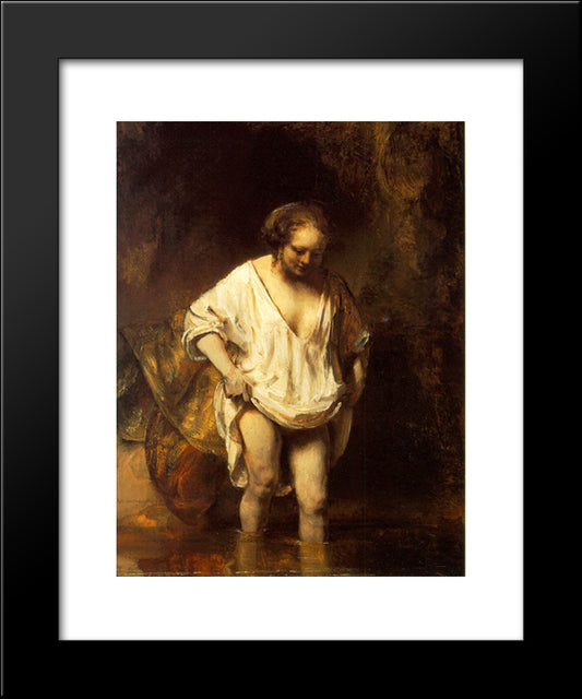 Bathing River 20x24 Black Modern Wood Framed Art Print Poster by Rembrandt