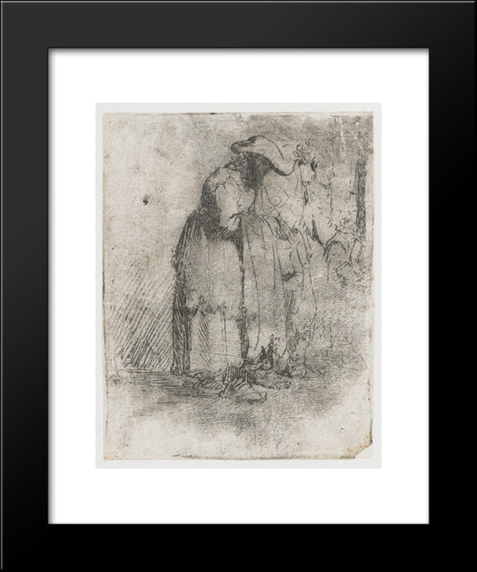 Beggar Man And Woman 20x24 Black Modern Wood Framed Art Print Poster by Rembrandt