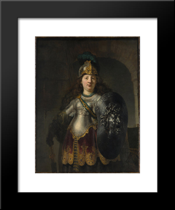 Bellona 20x24 Black Modern Wood Framed Art Print Poster by Rembrandt