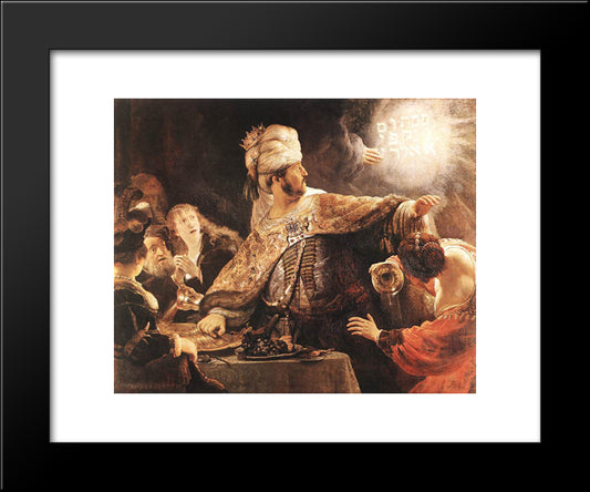 Belshazzar'S Feast 20x24 Black Modern Wood Framed Art Print Poster by Rembrandt