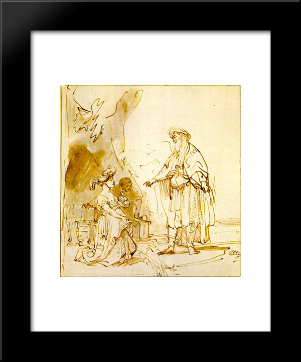 Boas Und Ruth 20x24 Black Modern Wood Framed Art Print Poster by Rembrandt