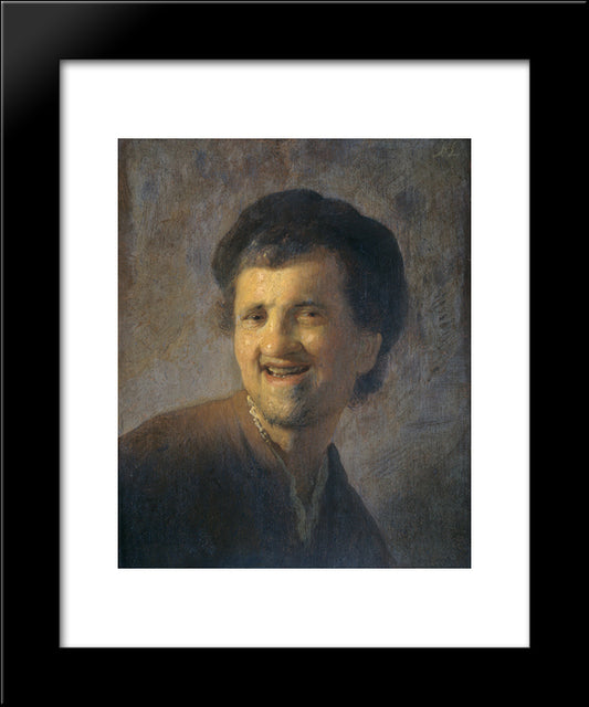 Bust Of A Laughing Young Man 20x24 Black Modern Wood Framed Art Print Poster by Rembrandt