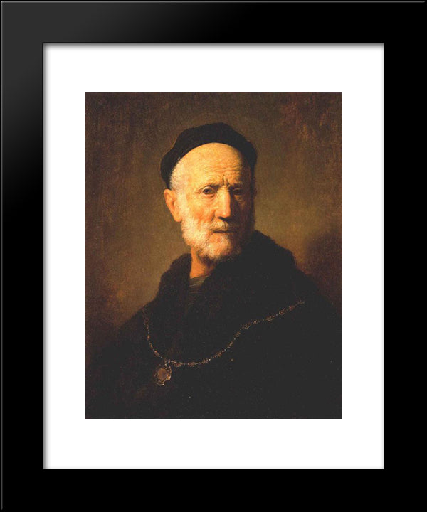 Bust Of An Old Man 20x24 Black Modern Wood Framed Art Print Poster by Rembrandt