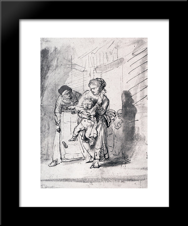 Child In A Tantrum 20x24 Black Modern Wood Framed Art Print Poster by Rembrandt