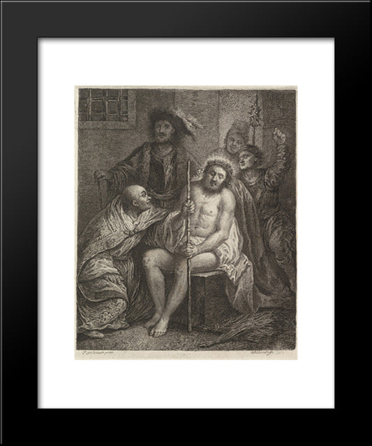 Christ Crowned With Thorns 20x24 Black Modern Wood Framed Art Print Poster by Rembrandt