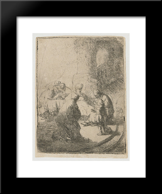 Christ Disputing With The Doctors 20x24 Black Modern Wood Framed Art Print Poster by Rembrandt