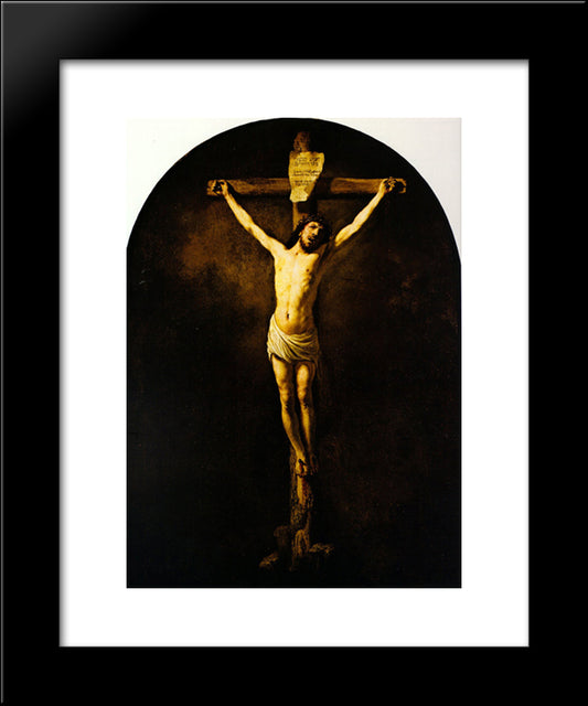 Christ On The Cross 20x24 Black Modern Wood Framed Art Print Poster by Rembrandt