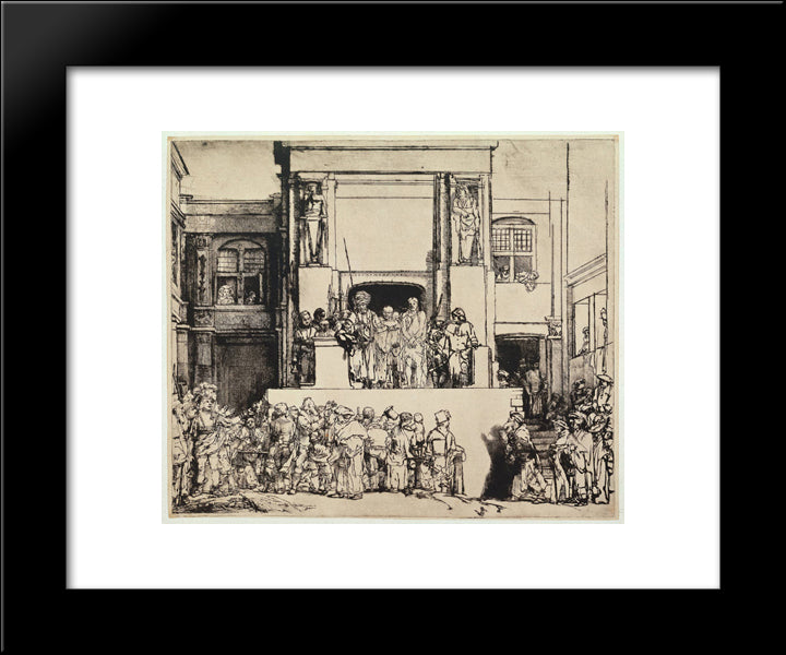 Christ Presented To The People 20x24 Black Modern Wood Framed Art Print Poster by Rembrandt