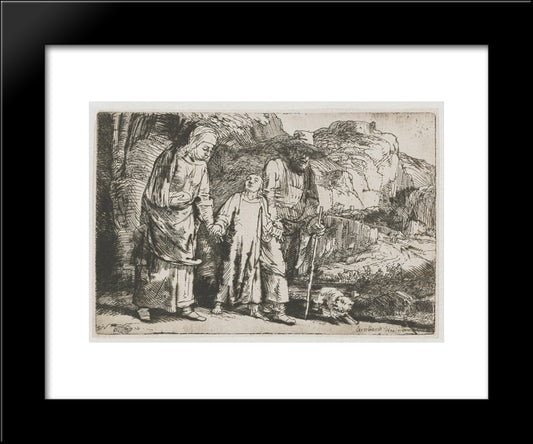 Christ Returning From The Temple With His Parents 20x24 Black Modern Wood Framed Art Print Poster by Rembrandt