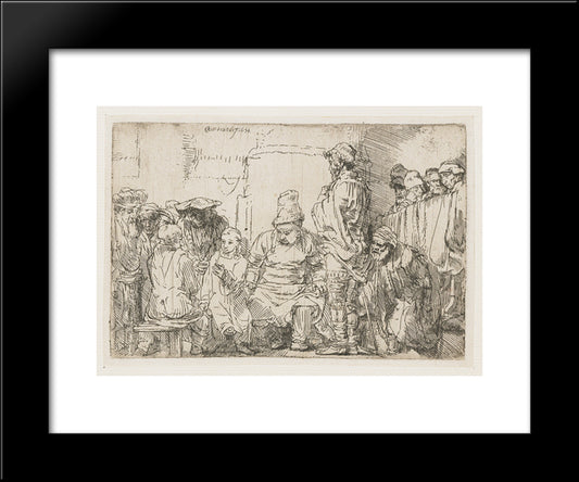 Christ Seated Disputing With The Doctors 20x24 Black Modern Wood Framed Art Print Poster by Rembrandt