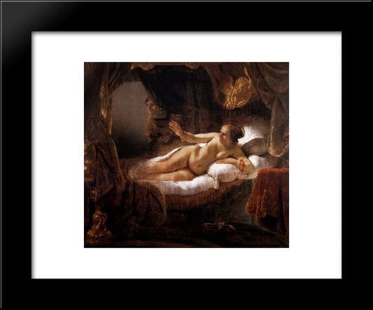 Danae 20x24 Black Modern Wood Framed Art Print Poster by Rembrandt