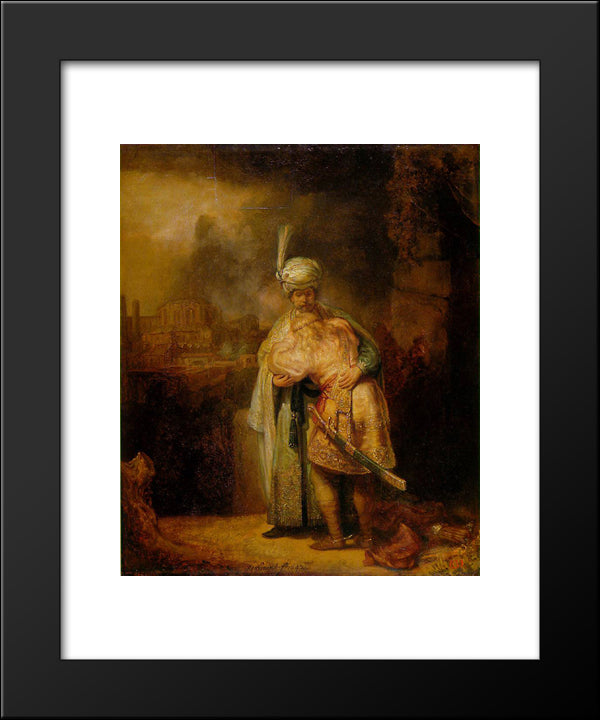 David And Jonathan 20x24 Black Modern Wood Framed Art Print Poster by Rembrandt