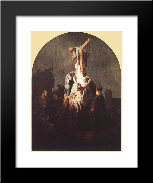 Deposition From The Cross 20x24 Black Modern Wood Framed Art Print Poster by Rembrandt