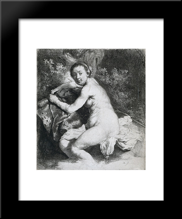 Diana At The Bath 20x24 Black Modern Wood Framed Art Print Poster by Rembrandt