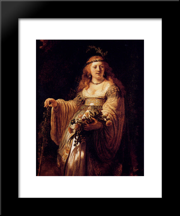 Flora 20x24 Black Modern Wood Framed Art Print Poster by Rembrandt