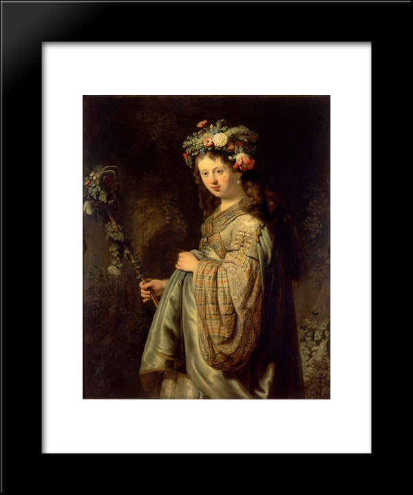 Flora 20x24 Black Modern Wood Framed Art Print Poster by Rembrandt