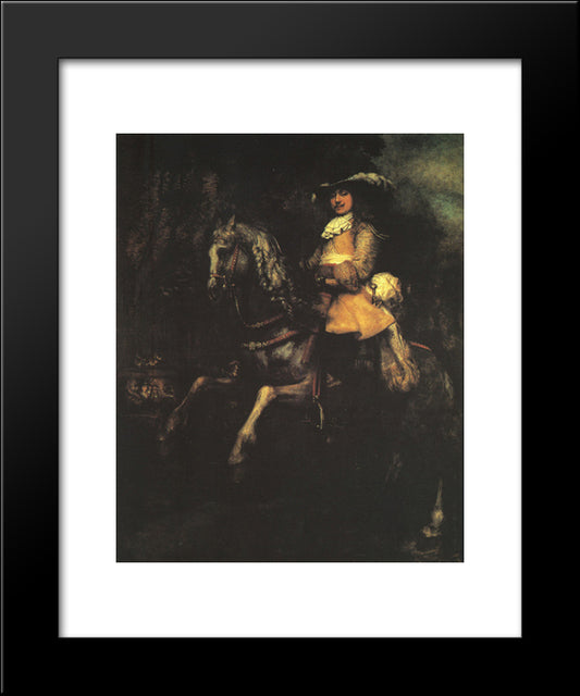 Frederick Rihel On Horseback 20x24 Black Modern Wood Framed Art Print Poster by Rembrandt