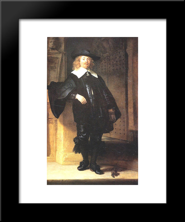 Full Length Portrait Of A Standing Man 20x24 Black Modern Wood Framed Art Print Poster by Rembrandt