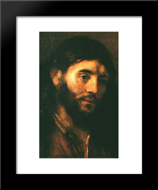 Head Of Christ 20x24 Black Modern Wood Framed Art Print Poster by Rembrandt