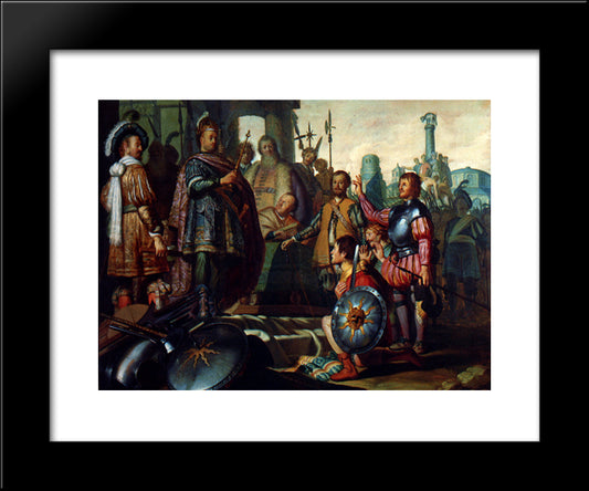 History Painting 20x24 Black Modern Wood Framed Art Print Poster by Rembrandt