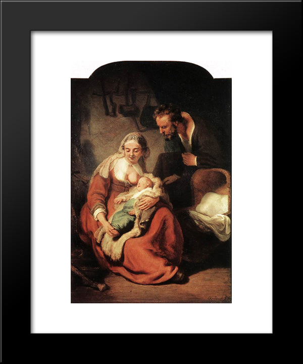 Holy Family 20x24 Black Modern Wood Framed Art Print Poster by Rembrandt