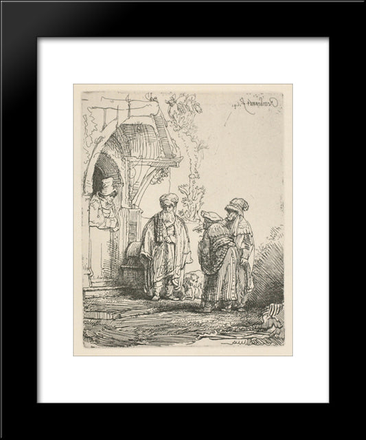 Jacob With Laban 20x24 Black Modern Wood Framed Art Print Poster by Rembrandt