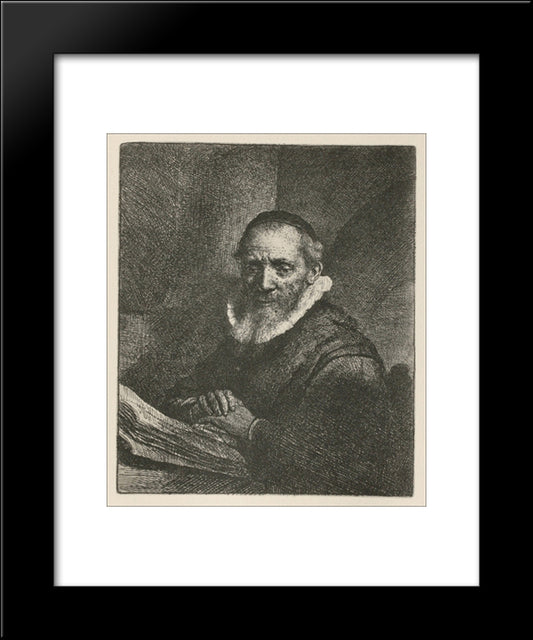 Jan Cornelis Sylvius 20x24 Black Modern Wood Framed Art Print Poster by Rembrandt