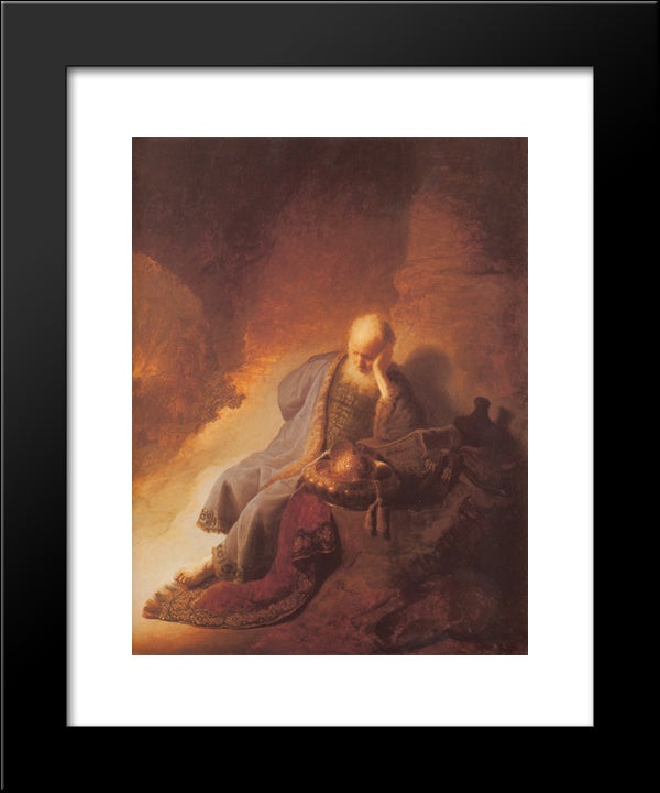 Jeremiah Mourning Over The Destruction Of Jerusalem 20x24 Black Modern Wood Framed Art Print Poster by Rembrandt