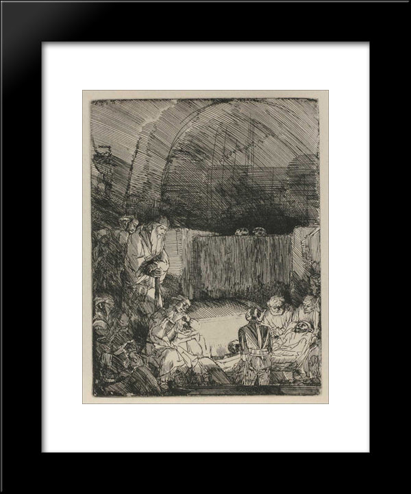 Jesus Christ Entombed 20x24 Black Modern Wood Framed Art Print Poster by Rembrandt