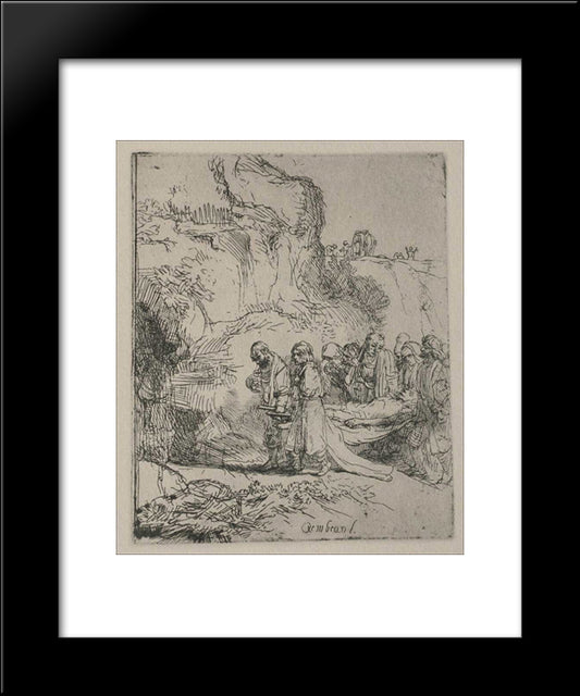 Jesus Christ S Body Carried To The Tomb 20x24 Black Modern Wood Framed Art Print Poster by Rembrandt