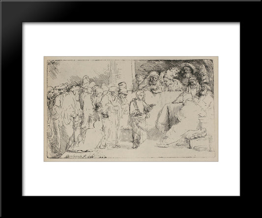 Jesus Disputing The Doctors A Larger Print 20x24 Black Modern Wood Framed Art Print Poster by Rembrandt