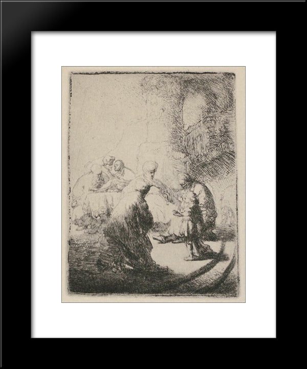 Jesus Disputing With The Doctors 20x24 Black Modern Wood Framed Art Print Poster by Rembrandt