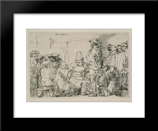 Jesus Disputing With The Doctors The Smaller Print 20x24 Black Modern Wood Framed Art Print Poster by Rembrandt