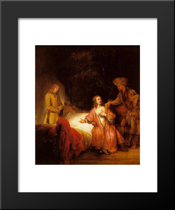 Joseph Accused By Potiphar'S Wife 20x24 Black Modern Wood Framed Art Print Poster by Rembrandt