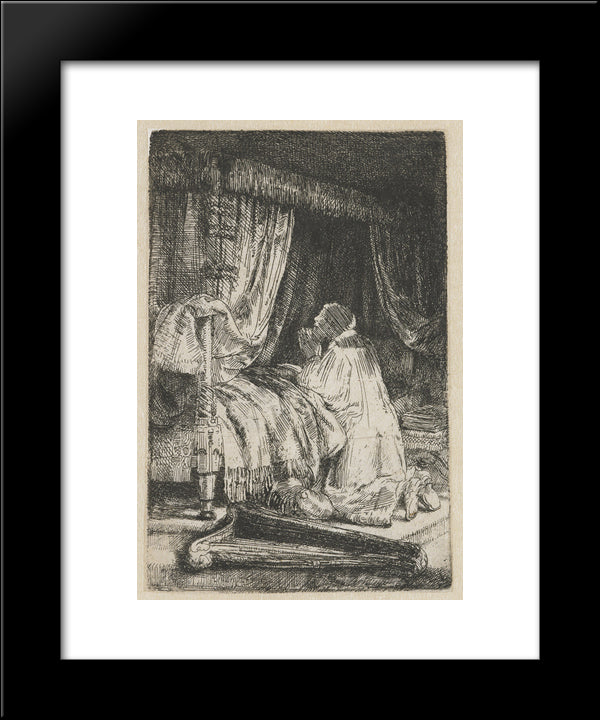 King David At Prayer 20x24 Black Modern Wood Framed Art Print Poster by Rembrandt