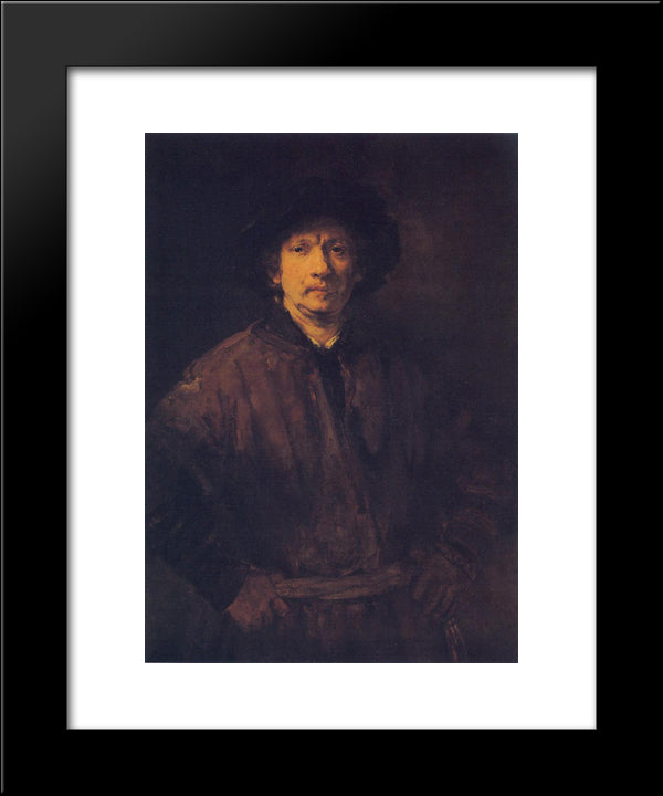 Large Self-Portrait 20x24 Black Modern Wood Framed Art Print Poster by Rembrandt