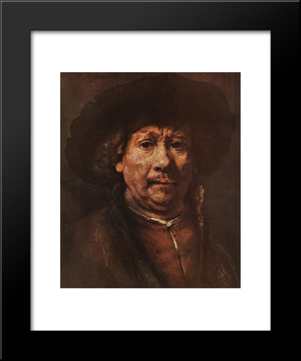 Little Self-Portrait 20x24 Black Modern Wood Framed Art Print Poster by Rembrandt